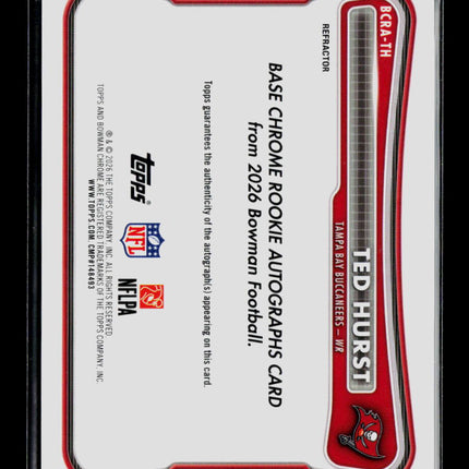 2026 Topps Bowman Chrome Football Ted Hurst #BCRA-TH Refractor 305/499 RC Auto