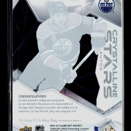 2025 Upper Deck Clear Cut Hockey Leon Draisaitl #CSA-LD Red 33/35 Auto