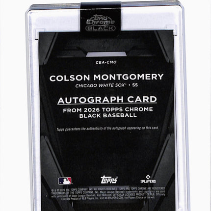 2026 Topps Chrome Black Colson Montgomery #CBA-CMO Green RC 30/99 Auto