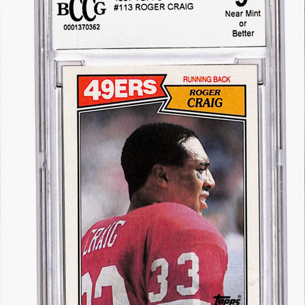 1987 Topps Roger Craig #113 BCCG 9