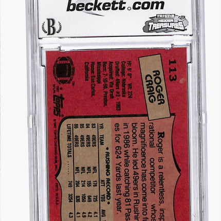 1987 Topps Roger Craig #113 BCCG 9