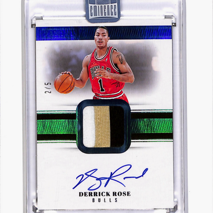 2025 Panini Eminence Derrick Rose #PA-DRS Game Worn Patch 2/5 Auto