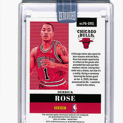 2025 Panini Eminence Derrick Rose #PA-DRS Game Worn Patch 2/5 Auto