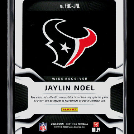 2025 Panini Certified Football Jaylin Noel #FBC-JNL RC 308/499 Auto