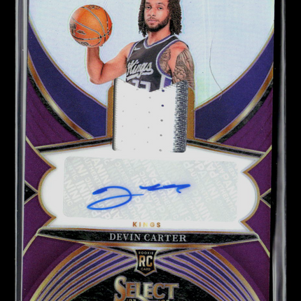 2025 Panini Select Devin Carter #RJA-DEV Purple RC Auto /99