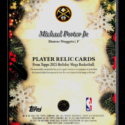 2025 Topps Holiday Mega Basketball Michael Porter Jr. #PR-MPJ Patch