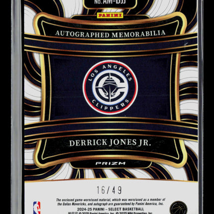 2025 Panini Select Derrick Jones Jr. #AM-DJJ Memorabilia 16/49 Auto