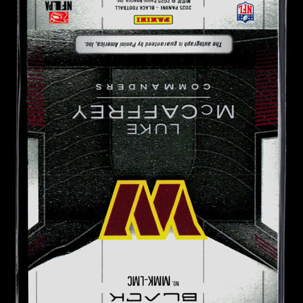 2025 Panini Black Football Luke McCaffrey #MMK-LMC Auto /299