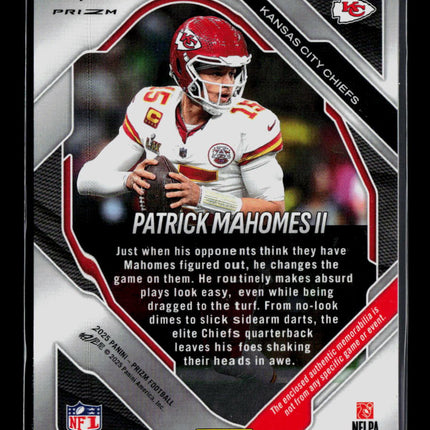 2025 Panini Prizm Football Patrick Mahomes II #PY-PMA Green Pulsar Patch