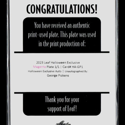 2023 Leaf Metal Halloween Exclusive George Pickens #HA-GP1 Printing 1/1