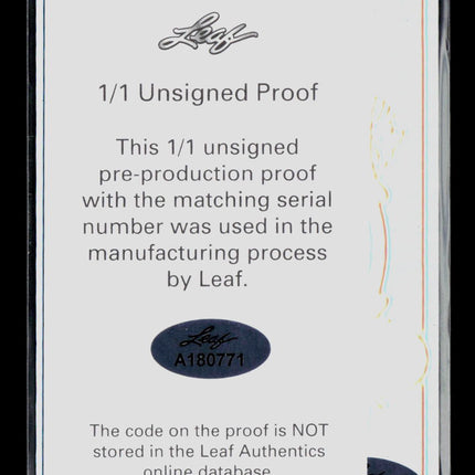 2023 Leaf Metal Luke Schoonmaker Purple Pre-Production Proof RC 1/1