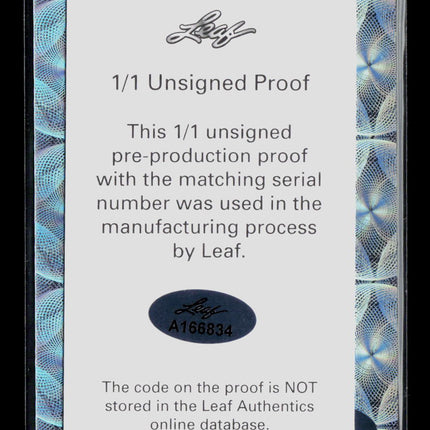 2023 Leaf Exotic Baseball Jackson Chourio Unsigned Proof 1/1