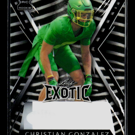 2023 Leaf Exotic Christian Gonzalez Zebra Pre-Production Proof RC 1/1