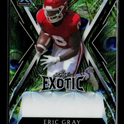 2023 Leaf Exotic Football Eric Gray Peacock Pre-Production Proof RC 1/1