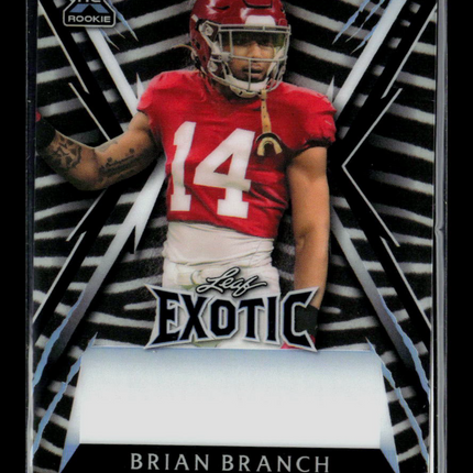 2023 Leaf Exotic Football Brian Branch Zebra Pre-Production Proof RC 1/1