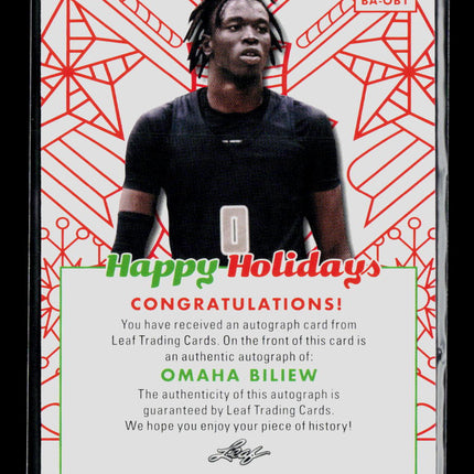 2023 Leaf Happy Holidays Omaha Biliew #BA-OB1 Autograph Auto
