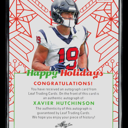 2023 Leaf Happy Holidays Xavier Hutchinson #BA-XH1 Auto