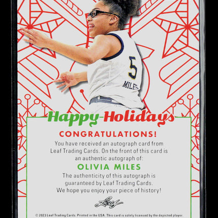 2023 Leaf Happy Holidays Olivia Miles #BA-OM1 Auto