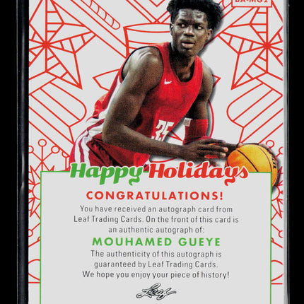2023 Leaf Happy Holidays Mouhamed Gueye #BA-MG2 Auto