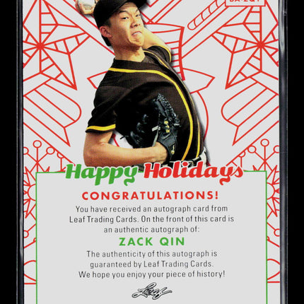 2023 Leaf Happy Holidays Zack Qin #BA-ZQ1 Auto