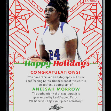 2023 Leaf Happy Holidays Aneesah Morrow #BA-AM3 Auto