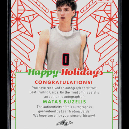 2023 Leaf Happy Holidays Matas Buzelis #BA-MB1 Auto