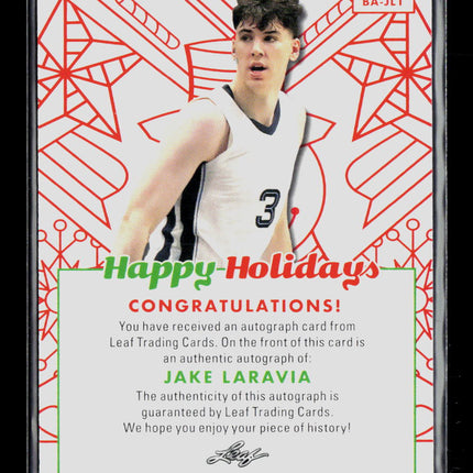 2023 Leaf Happy Holidays Jake LaRavia #BA-JL1 Auto