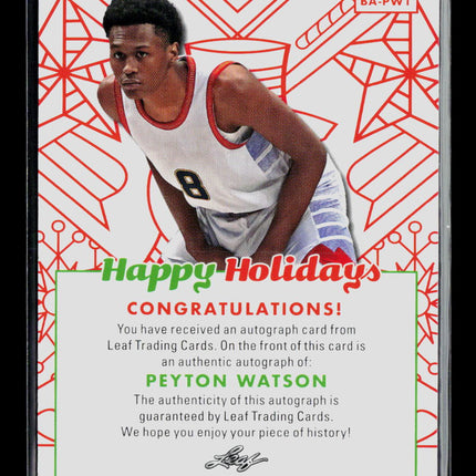 2023 Leaf Happy Holidays Peyton Watson #BA-PW1 Auto