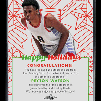 2023 Leaf Happy Holidays Peyton Watson #BA-PW1 Auto