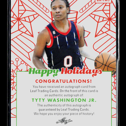 2023 Leaf Happy Holidays TyTy Washington Jr. #BA-TWJ Auto