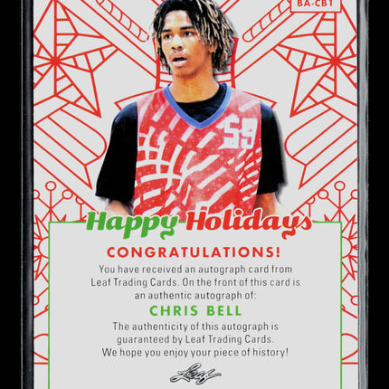 2023 Leaf Happy Holidays Chris Bell #BA-CB1 Auto