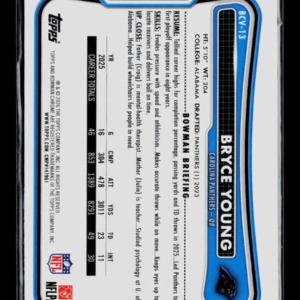 2026 Topps Bowman Chrome Bryce Young #BCV-13 Speckle Refractor