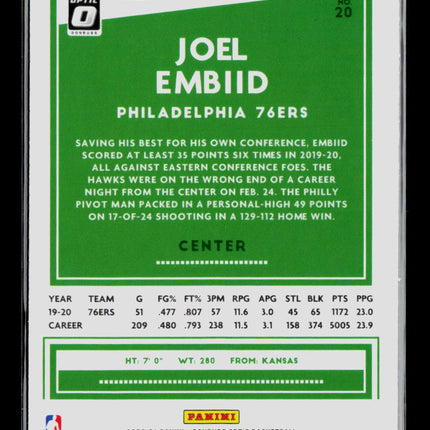 2021 Panini Donruss Optic Joel Embiid #20 Red Wave