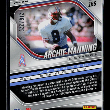 2025 Panini Prizm Archie Manning #166 /225