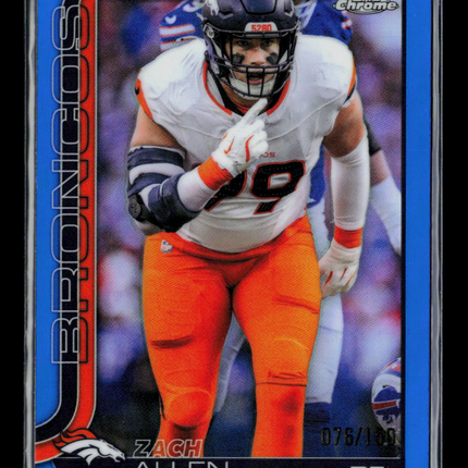 2025 Topps Chrome Zach Allen #95 Blue 076/150