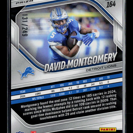 2025 Panini Prizm Football David Montgomery #164 Orange /249