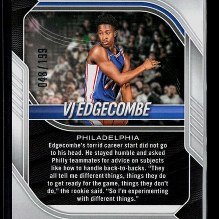 2026 Panini Prizm Basketball VJ Edgecombe #5 Pink Pulsar RC /199