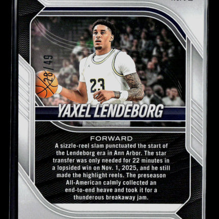 2026 Panini Prizm Basketball Yaxel Lendeborg #71 Green Pulsar 28/49