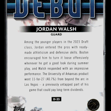 2024 Topps Finest Jordan Walsh #D-23 Purple Checkerboard RC 071/125