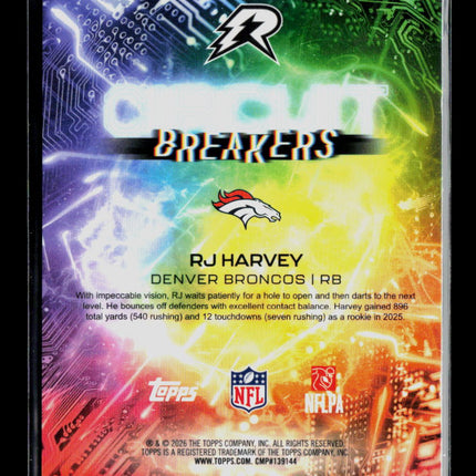 2026 Topps Resurgence Breakers RJ Harvey #CB-23 RC