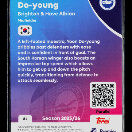 2025 Topps Premier League Yoon Do-young #81 Blue RC 108/150