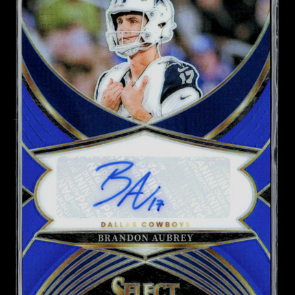2025 Panini Select Football Brandon Aubrey #SSP-BAY Blue Auto /99