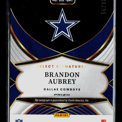 2025 Panini Select Football Brandon Aubrey #SSP-BAY Blue Auto /99