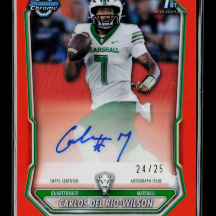 2026 Bowman Chrome Carlos Del Rio-Wilson #BCPA-CDW Orange  24/25 Auto