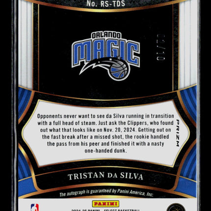 2025 Panini Select Tristan da Silva #RS-TDS Gold Disco Prizm 02/10 Auto