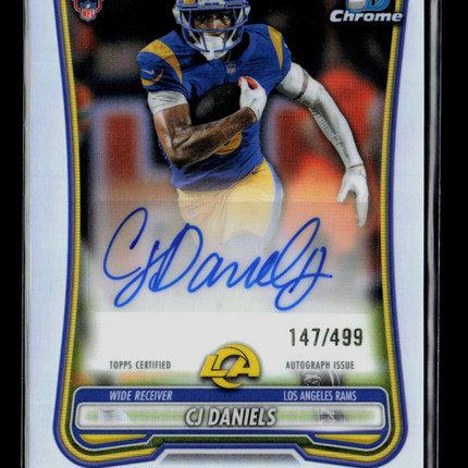 2026 Bowman Chrome Football CJ Daniels #BCRA-CD Refractor 147/499 RC Auto