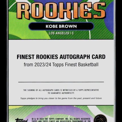 2024 Topps Finest Basketball Kobe Brown #RFA-KB RC Auto