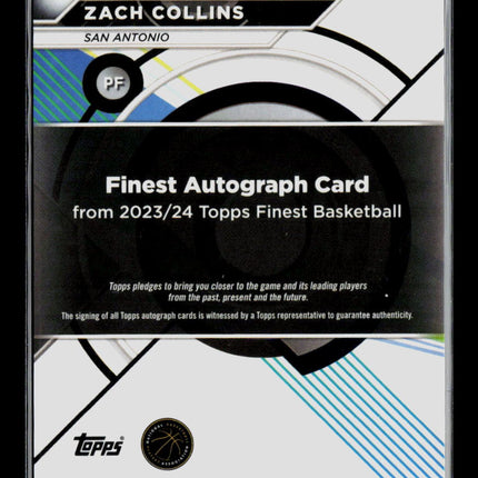 2024 Topps Finest Zach Collins #FA-ZC Auto