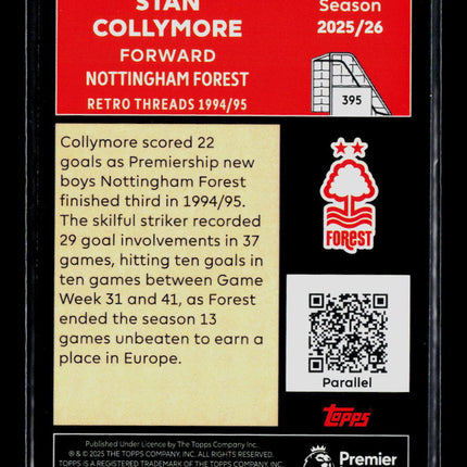 2025 Topps Premier League Stan Collymore #395 Orange 01/25