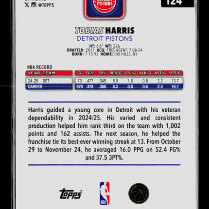 2026 Topps Chrome Tobias Harris #124 Aqua 036/199